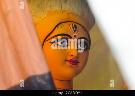 Beautiful face of Hindu Goddess Durga Stock Photo