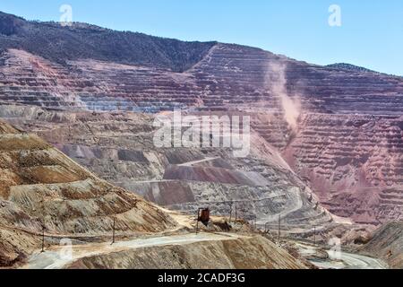 Overlooking Chino Copper Mine,  is the largest open pit porphyry copper mine in New Mexico. Stock Photo