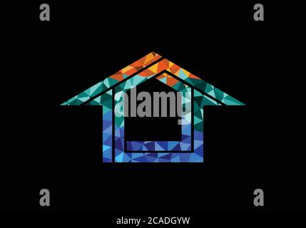 Low poly Home vector design template. House logo sign symbol Stock Vector