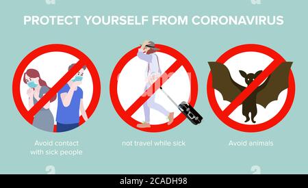 Corona virus 2019 prevention infographic. Vector Illustration Stock Vector