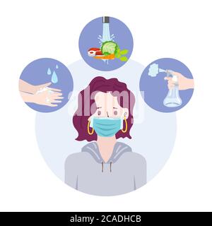 Corona virus 2019 prevention infographic. Vector Illustration Stock Vector