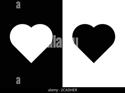 Heart icon Vector illustration. Heart icon in flat style on black and white background Stock Vector