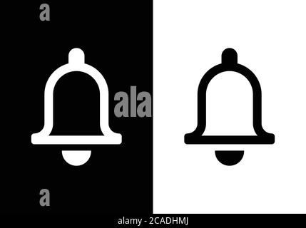 Notification bell icon Vector illustration. Flat style on black and white background Stock Vector