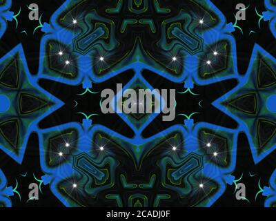Blue stars Abstract American Stylized Backdrop. Seamless Tie Dye Texture. Watercolor Background Drawing. Decorative Style. Batik Traditional. Blur Vio Stock Photo
