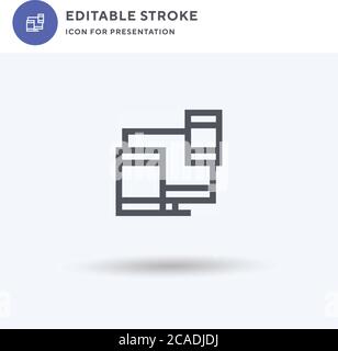 Devices icon vector, filled flat sign, solid pictogram isolated on white, logo illustration. Devices icon for presentation. Stock Vector