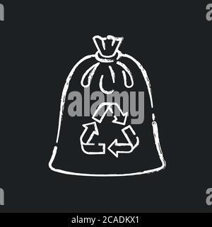 https://l450v.alamy.com/450v/2cadkx1/compostable-trash-bag-chalk-white-icon-on-black-background-waste-recycling-refusing-from-plastic-litter-bags-eco-friendly-biodegradable-materials-2cadkx1.jpg