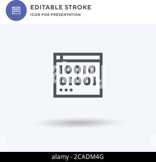 Binary icon vector, filled flat sign, solid pictogram isolated on white, logo illustration. Binary icon for presentation. Stock Vector