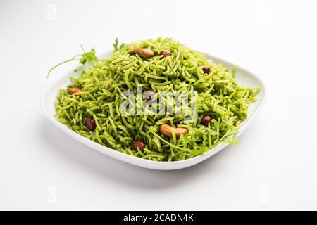 Coriander, Cilantro rice also called Dhaniya Chawal or pulao or kothamalli in India Stock Photo