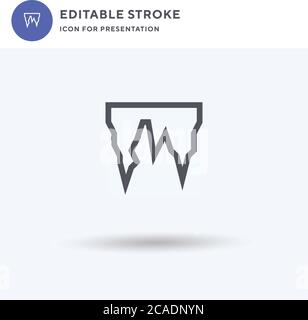 Stalactite icon vector, filled flat sign, solid pictogram isolated on white, logo illustration. Stalactite icon for presentation. Stock Vector