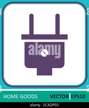 Electric plug icon. Electric fork symbol. Simple vector illustration for graphic and web design. Stock Vector
