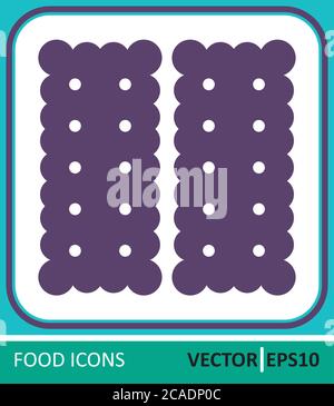 Cookies and crackers. Vector Icon. Simple vector illustration for graphic and web design. Stock Vector