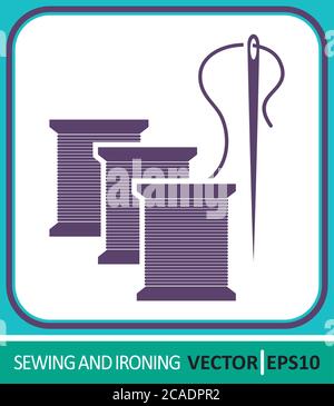 Needle and thread. Vector Icon. Simple vector illustration for graphic and web design. Stock Vector