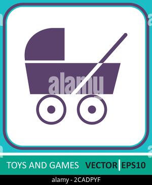 Toy stroller. Vector Icon. Simple vector illustration for graphic and web design. Stock Vector