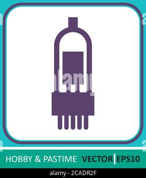 radio tube, electron tube, radio lamp. Vector Icon. Simple vector illustration for graphic and web design Stock Vector