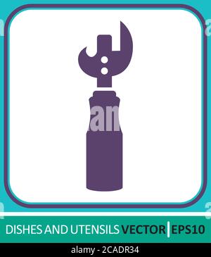 Opener, can opener. Vector Icon. Simple vector illustration for graphic and web design. Stock Vector