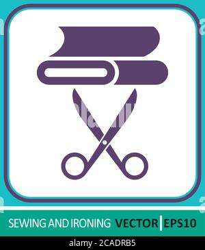 Fabric, sewing material. Vector Icon. Simple vector illustration for graphic and web design. Stock Vector