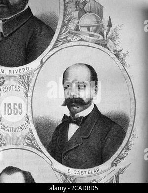 EMILIO CASTELAR (1832/1899) - PRESIDENTE DEL GOBIERNO DURANTE LA I REPUBLICA. Stock Photo