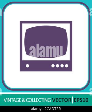 old TV, television receiver. Vector Icon. Simple vector illustration for graphic and web design Stock Vector