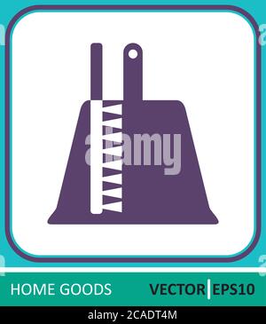 Brush and dustpan, dustpan and broom. Vector Icon. Simple vector illustration for graphic and web design Stock Vector