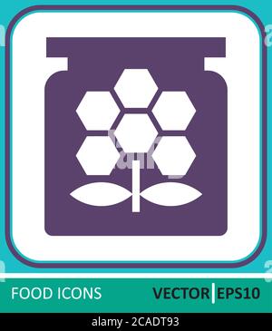 Honey, honey jar. Vector Icon. Simple vector illustration for graphic and web design. Stock Vector
