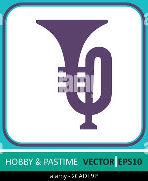 musical wind instrument, trumpet. Vector Icon. Simple vector illustration for graphic and web design Stock Vector
