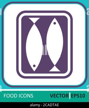 Fish, canned fish. Vector Icon. Simple vector illustration for graphic and web design. Stock Vector