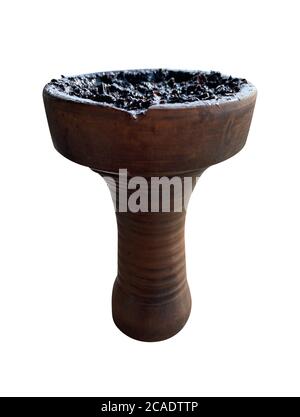 clay bowl for hookah smoking on a white isolated background Stock Photo
