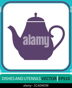 kettle for boiling water. Vector Icon. Simple vector illustration for graphic and web design. Stock Vector