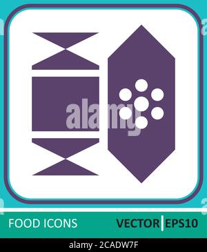 Candy, chocolate, sweets. Vector Icon Candy, chocolate, sweets, caramel, Simple vector illustration for graphic and web design Stock Vector