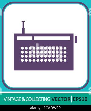 vintage radio receiver. Vector Icon. Simple vector illustration for graphic and web design Stock Vector