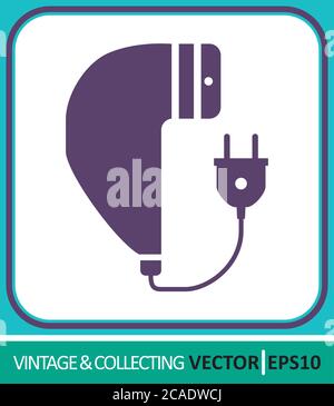 old electric shaver. Vector Icon. Simple vector illustration for graphic and web design Stock Vector