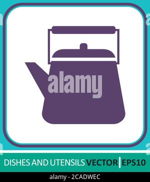 kettle for boiling water. Vector Icon. Simple vector illustration for graphic and web design. Stock Vector