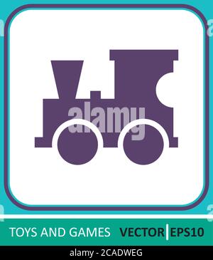 Toy locomotive, train. Vector Icon. Simple vector illustration for graphic and web design Stock Vector