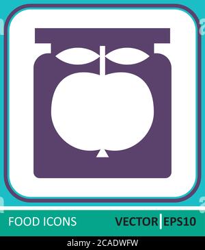 Jar of jam. Vector Icon. Simple vector illustration for graphic and web design. Stock Vector
