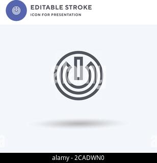 Power icon vector, filled flat sign, solid pictogram isolated on white, logo illustration. Power icon for presentation. Stock Vector