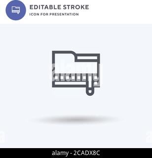 Zip icon vector, filled flat sign, solid pictogram isolated on white, logo illustration. Zip icon for presentation. Stock Vector