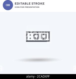 Ethernet icon vector, filled flat sign, solid pictogram isolated on white, logo illustration. Ethernet icon for presentation. Stock Vector