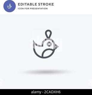 Keychain icon vector, filled flat sign, solid pictogram isolated on white, logo illustration. Keychain icon for presentation. Stock Vector
