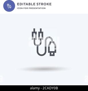 Jack Connector icon vector, filled flat sign, solid pictogram isolated on white, logo illustration. Jack Connector icon for presentation. Stock Vector
