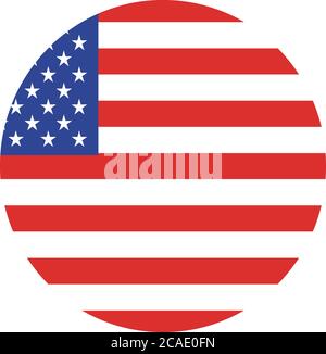 Vector - United States Flag Glossy Button Stock Vector