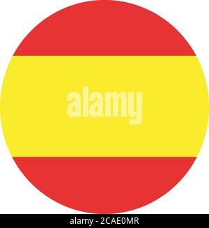 Spain flag button on white Stock Vector