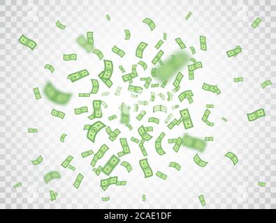 Transparent Cartoon Money Falling - Money falling stock vectors