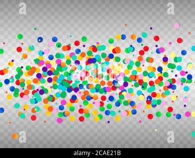 Colorful confetti on transparent background, vector illustration Stock ...