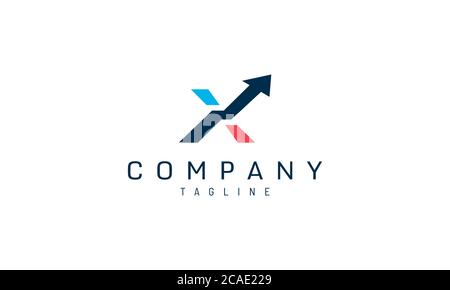 letter X abstract up arrow. Simple vector design concept. Suitable for company logos that represent technology, goals, targets, spirit Stock Vector