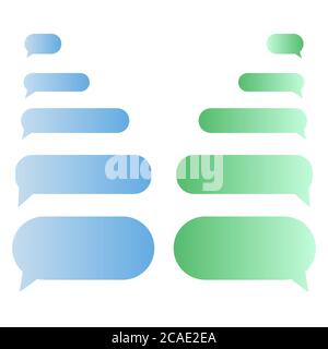 Message bubbles set. Empty messaging boxes template in flat gradient style vector illustration Stock Vector