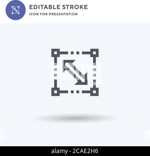 Resize icon vector, filled flat sign, solid pictogram isolated on white, logo illustration. Resize icon for presentation. Stock Vector