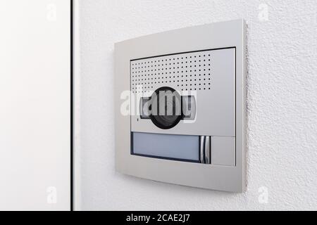 Video camera intercom in the entry of a building or house. Security system Stock Photo