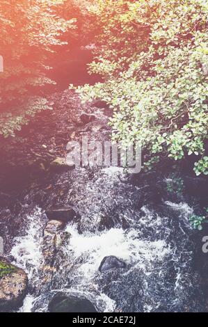 Aber Falls or in Welsh Rhaeadr Fawr Stock Photo