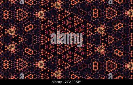 Abstract dark kaleidoscope patterned background Stock Photo