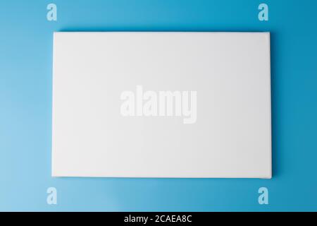 Space picture on white poster blue background Stock Photo